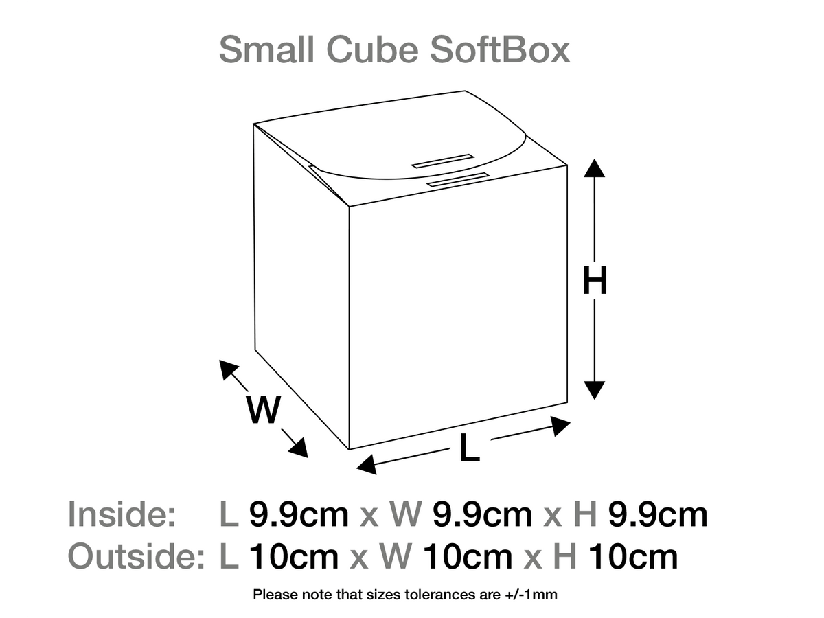 Sample Black Small Cube SoftBox with changeable ribbon