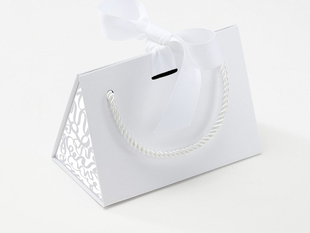 Small White BoxBags® Featured With Custom Logo Printed Side Panel Labels from brokenlogo