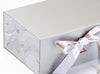 Smoke Marble FAB Sides® Featured on Silver Gift Box with Silver and Whits Satin Ribbon