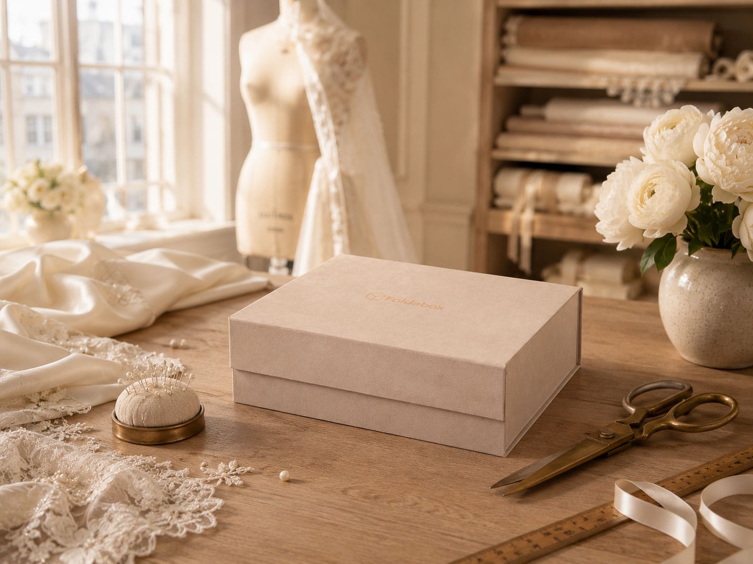 Stone Faux Suede Gift Boxes For Luxury Bridal Gifts