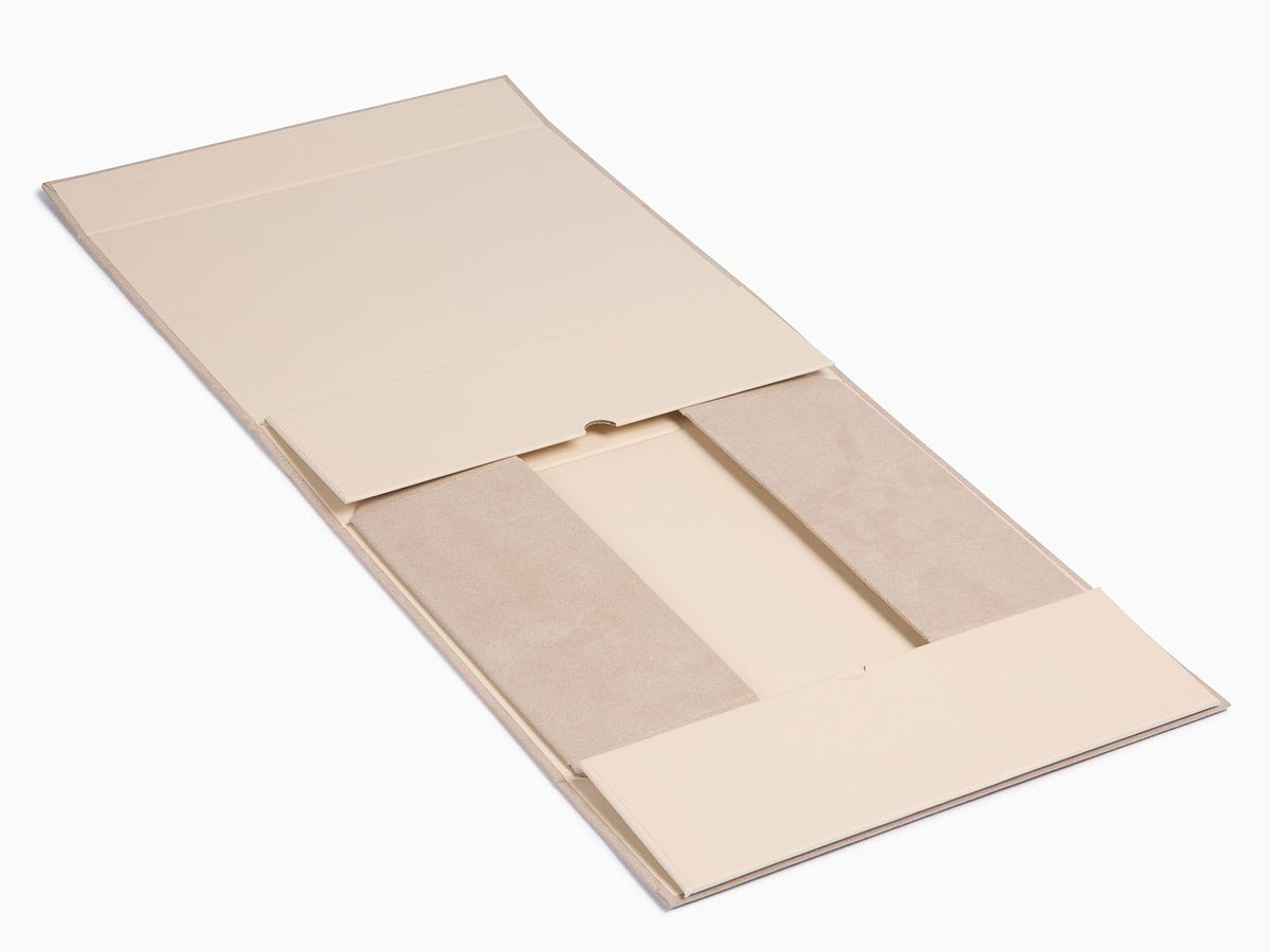 Stone Faux Suede Folding Gift Box Supplied Flat