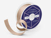 Stone Satin Ribbon with Gold Stitched Edge 20m Roll