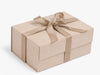 Stone Satin Ribbon with Gold Edge Festured with Stone Suede Gift Box