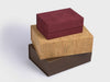 Burgundy Suede, Natural Cork and Black Faux Leather Gift Boxes
