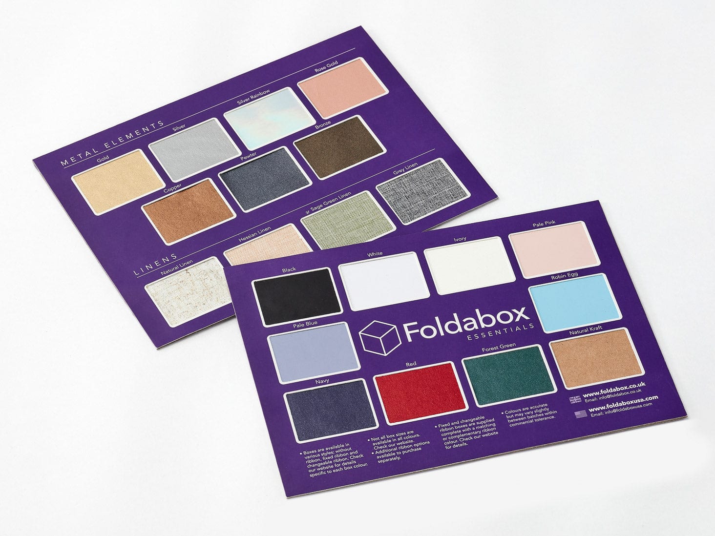 Swatch Card for Rigid Folding Gift Boxes