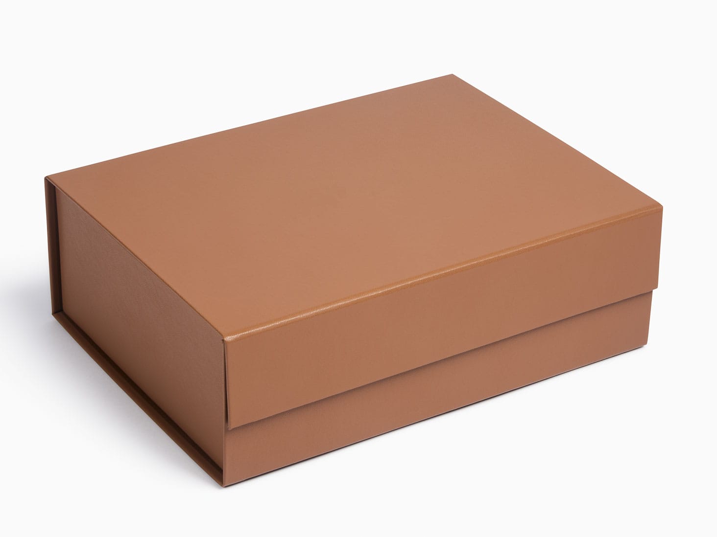 Tan Faux Leather Luxury A4 Deep Gift Box Assembled