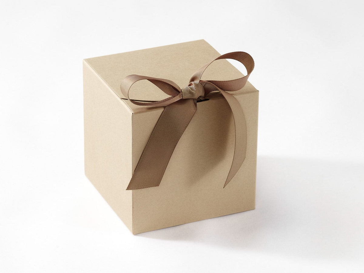 Taupe Large Cube SoftBox Sample Supplied with Ribbon