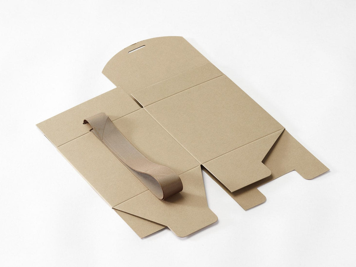 Taupe Large Cube SoftBox Supplied Flat with Ribbon