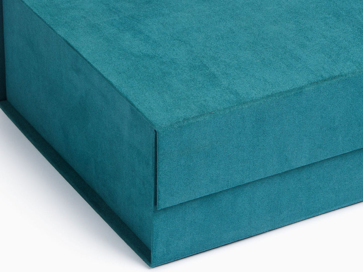 Teal Faux Suede Fabric Detail
