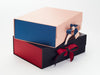 Navy and Red Textured FAB Sides Featured on Rose Gold and Black Gift Boxes