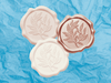Porcelain Blue Tissue Paper with Ivory, Pale Pink and Rose Gold Wax Seals