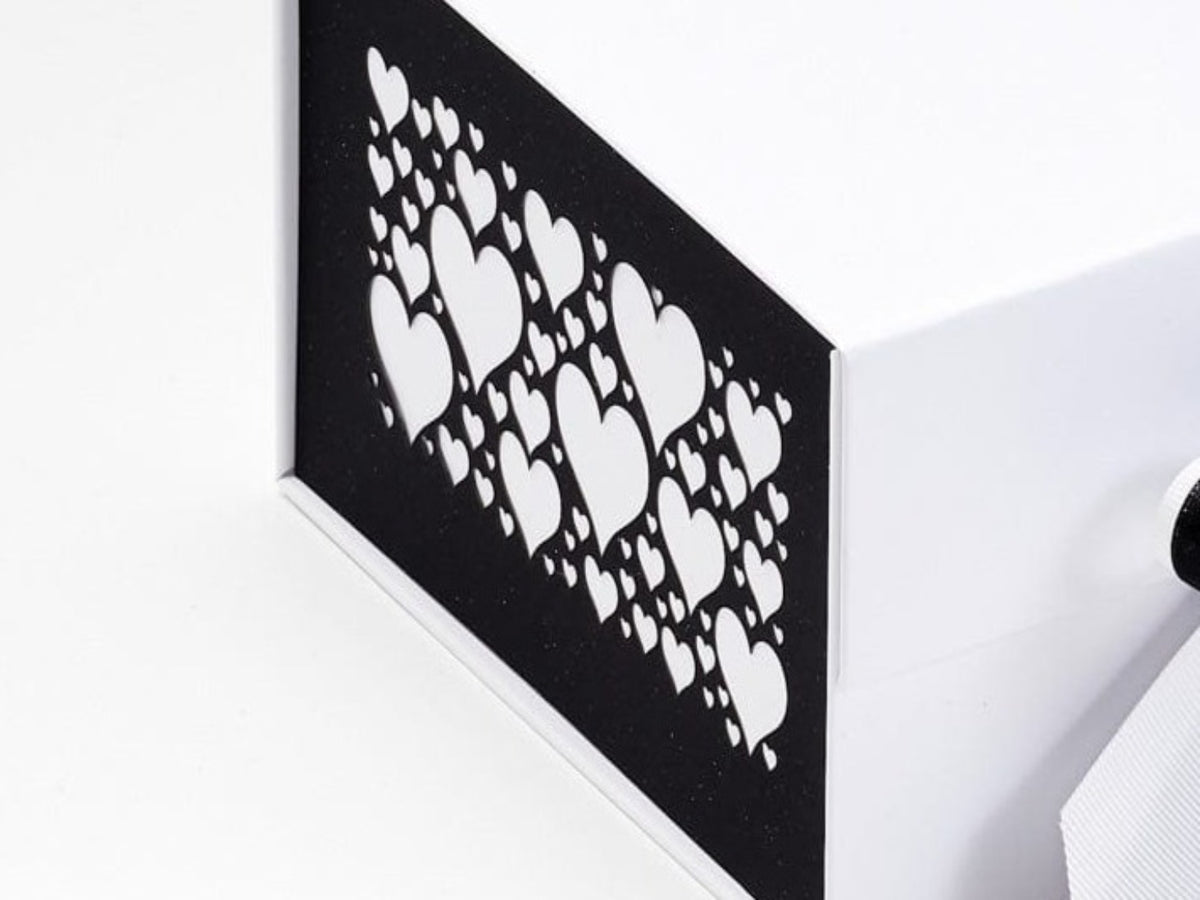 Black Hearts FAB Sides® Featurd on White A5 Deep Gift Box