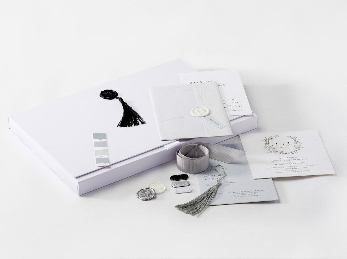 White DocuBoxes Ideal for Wedding Stationery