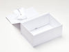 Sample White A5 Deep No Magnets Gift Box With Changeable Ribbon Assembled Open
