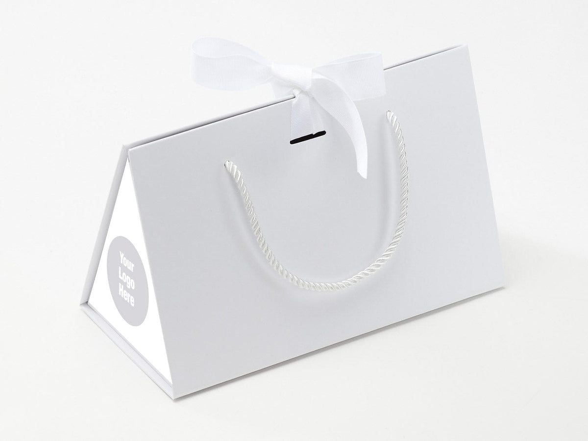 Medium White BoxBags® Featured With Custom Logo Printed Side Panel Labels from brokenlogo