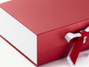 White Matt FAB Sides® Featured on Red Gift Box with White Sparkle Satin Double Ribbon