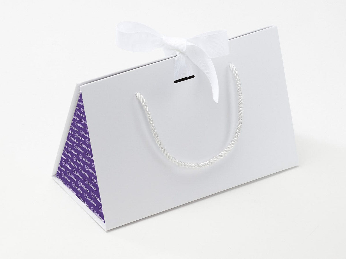 Medium White BoxBags® Featured With Custom Logo Printed Side Panel Labels from brokenlogo