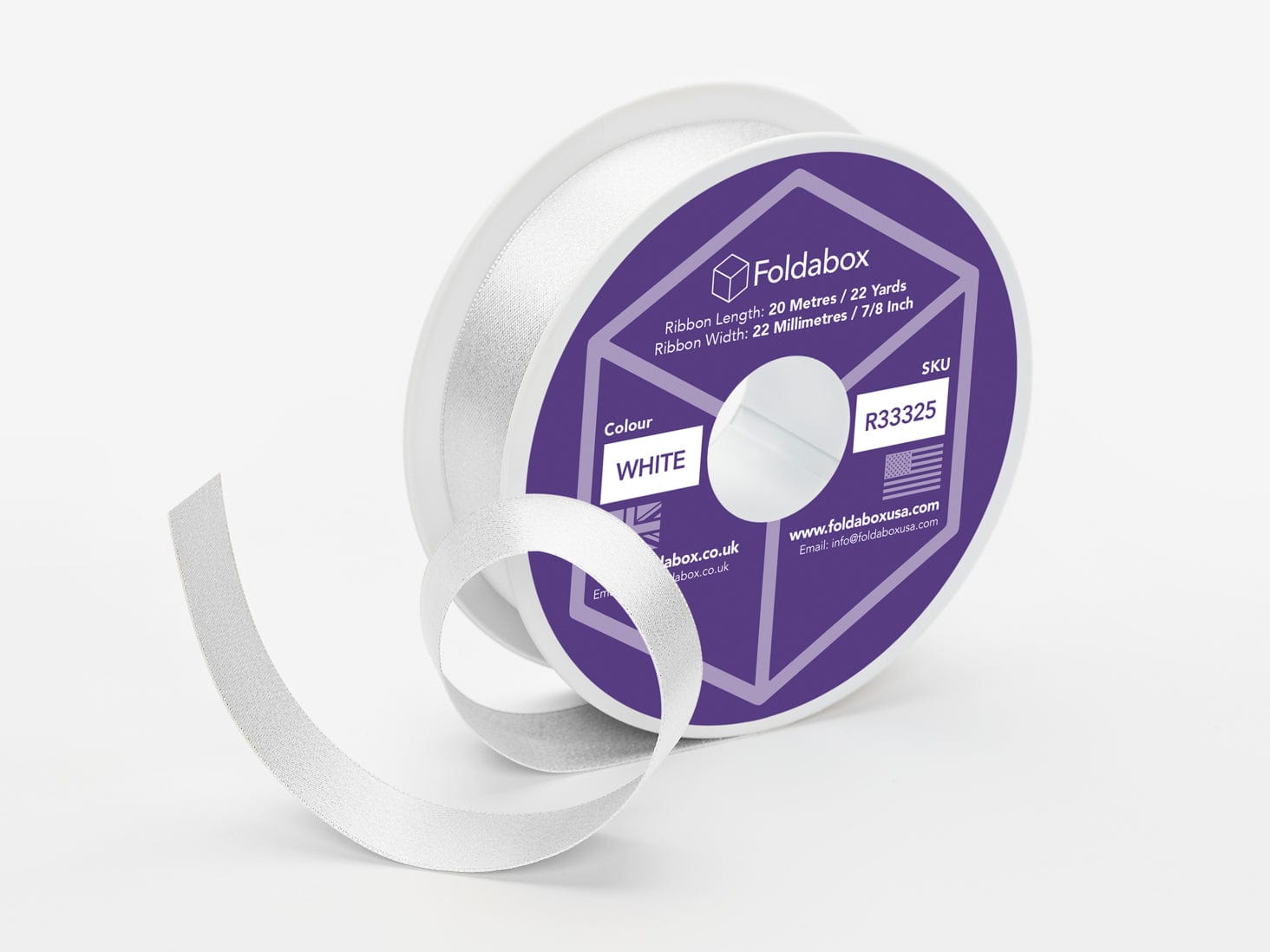 White Metallic Sparkle 20m Ribbon Roll