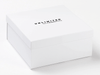 White Medium Lift Off Lid Gift Box with Custom Black Print to Lid