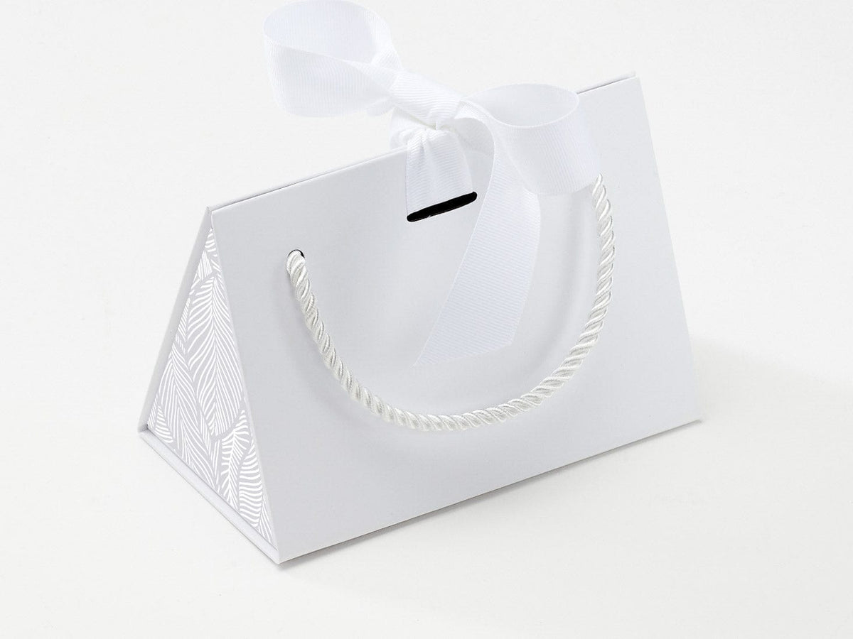 Small White BoxBags® Featured With Custom Logo Printed Side Panel Labels from brokenlogo