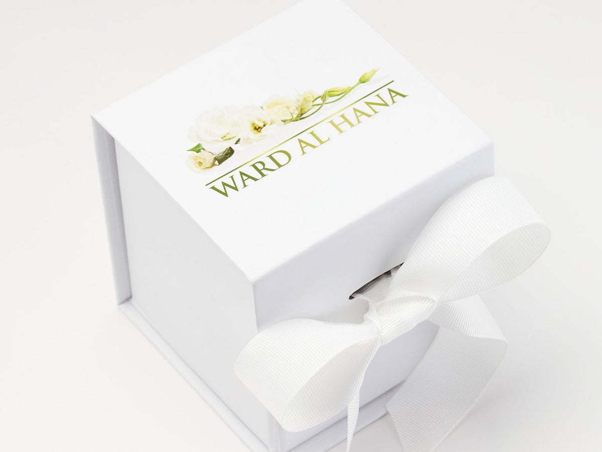 CMYK Digital Print Featured on White Cube Gift Box