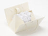 Ivory Boxbag with White scrunched tissuer paper inside on a white background