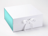 White XL Deep Gift Box Featuring Robin Egg Blue FAB Sides® Decorative Side Panels