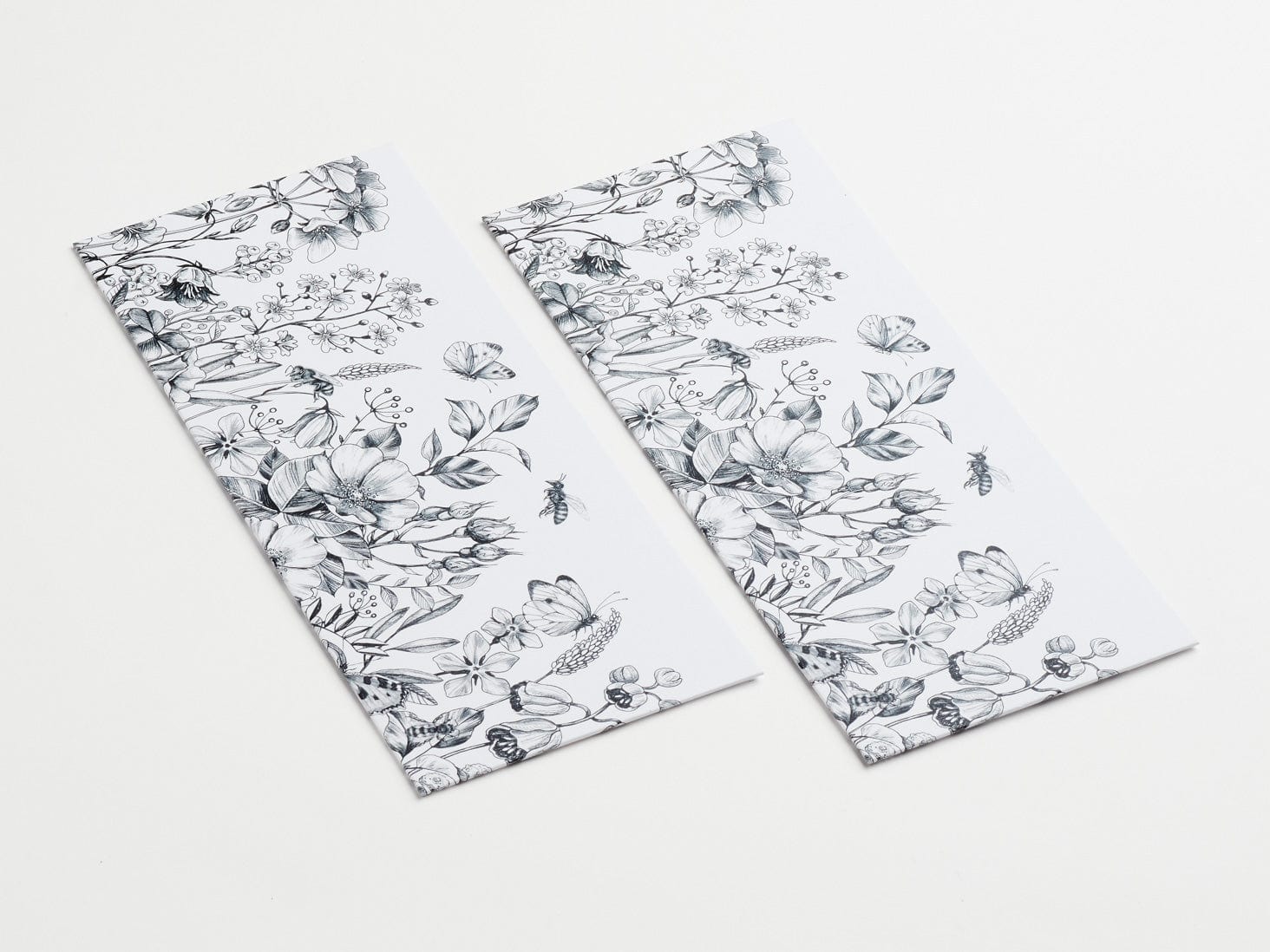 White Botanical Sketch FAB Sides® Decorative Side Panels - A4 Deep