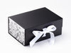 White Botanical Sketch FAB Sides® Featured on Black Gift Box with White Satin Ribbon