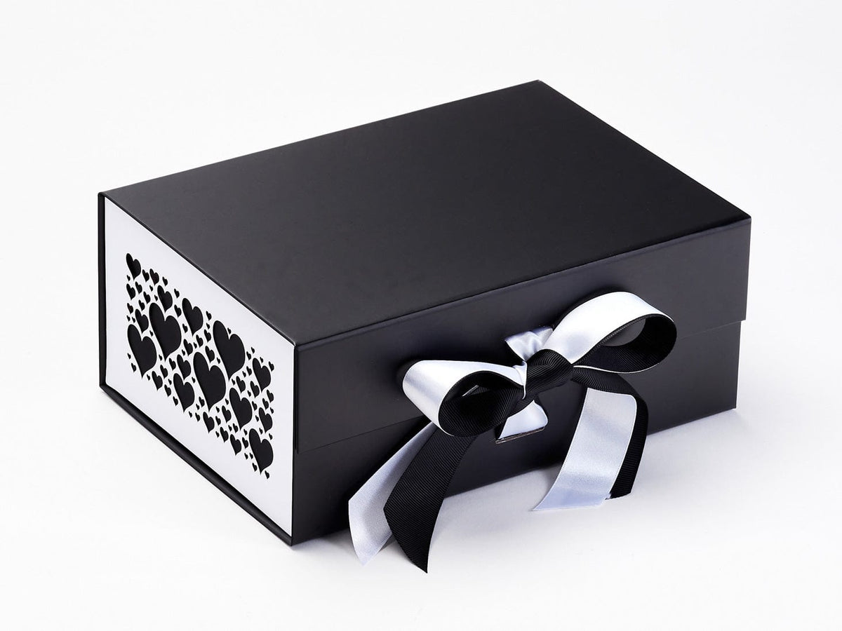 White Hearts FAB Sides Featured on Black A5 Deep Gift Box
