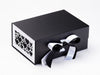 White Hearts FAB Sides® Featured on Black Gift Box with White Satin Ribbon