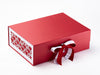 White Hearts FAB Sides® on Red A4 Deep Gift Box with White Satin Sparkle Ribbon