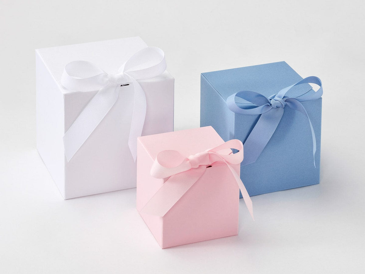 White XL Cube, Large Dusky Blue and Small Pale Pink SoftBox Cubes