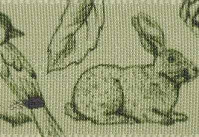 Woodland Friends Sage Christmas Printed Ribbon