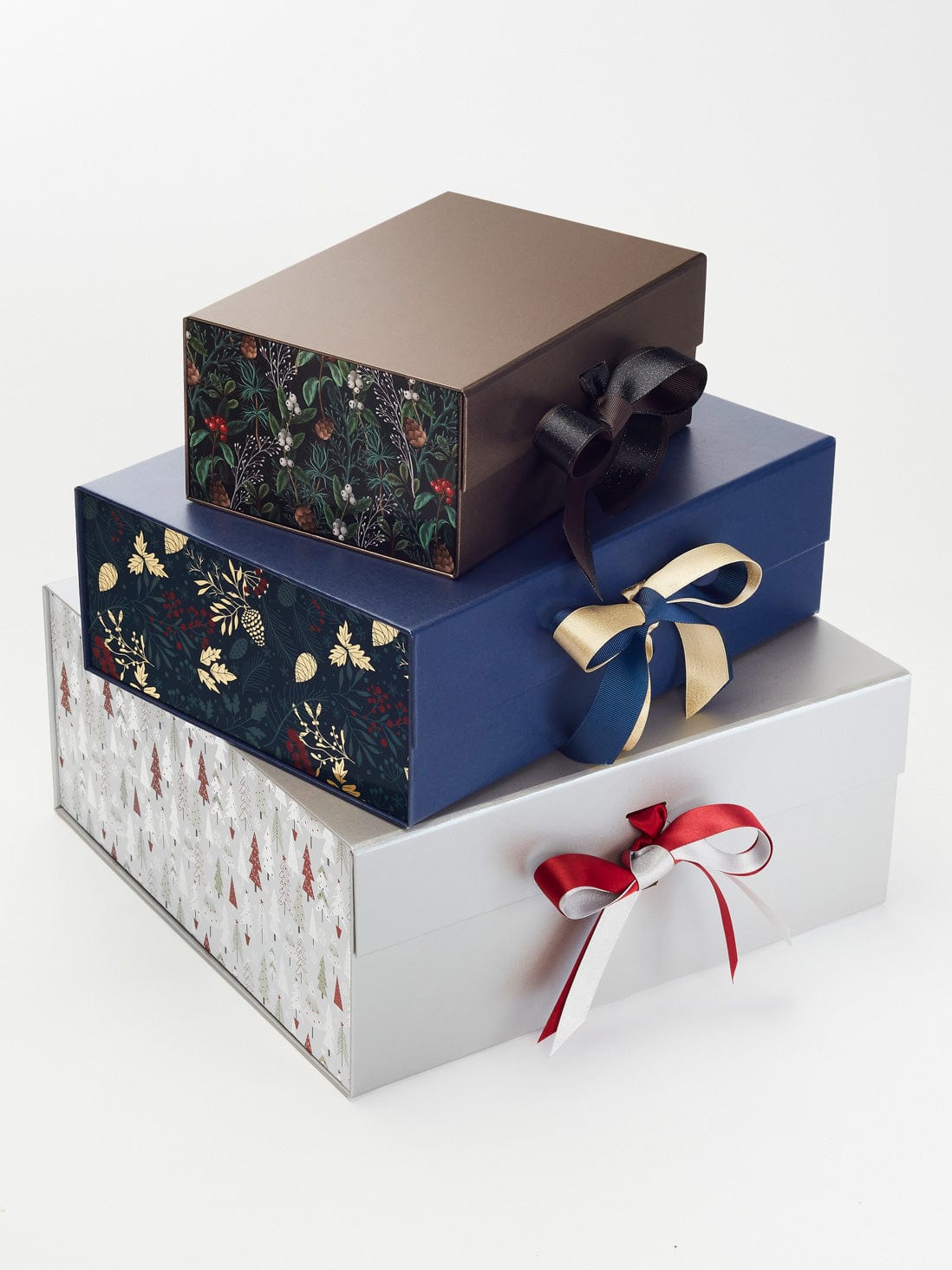 Examples of Printed Festive FAB Sides® Featured on Various Gift Boxes