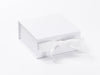 White Small Folding Gift Box with Fixed Ribbon Ties