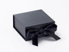 Small Black Folding Gift Boxes with Fixed Ribbon Ties