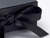 Black Small Gift Box Grosgrain Ribbon Detail From Foldabox UK