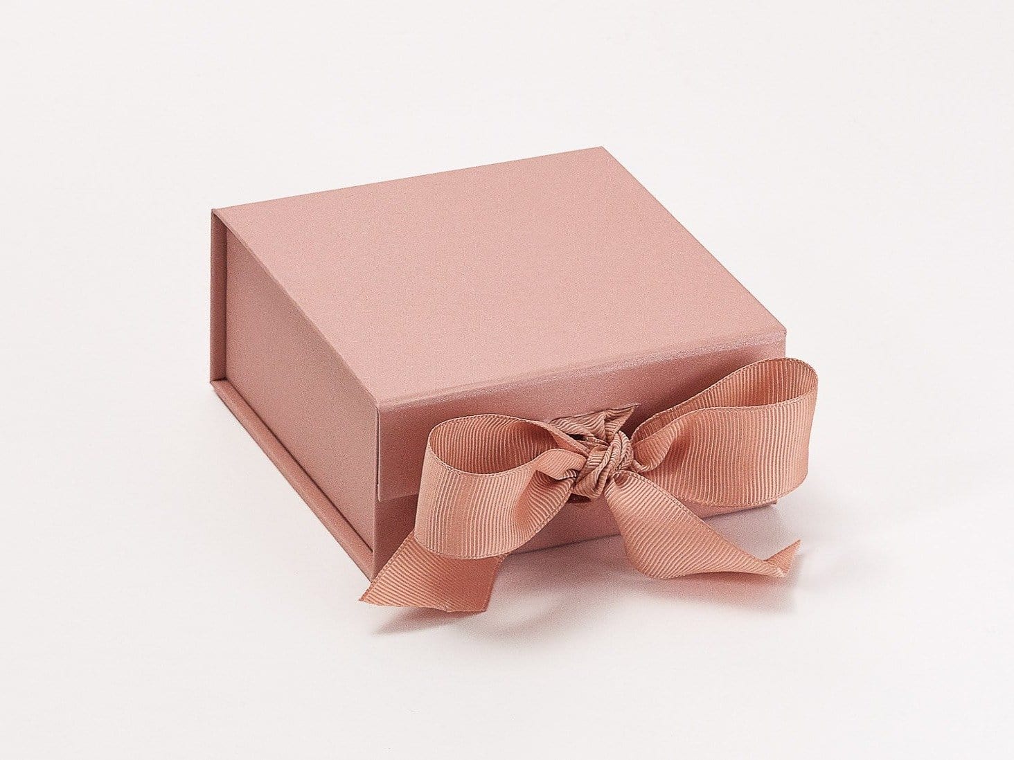 Small Rose Gold Gift Box Sample with Ribbon Ties