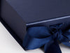 Navy Blue Small Folding Gift Box Ribbon Detail