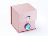 Rose Gold Small Cube Gift Box with Rainbow Moonstone Closure