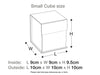 White small Cube Gift Box Assembled Size