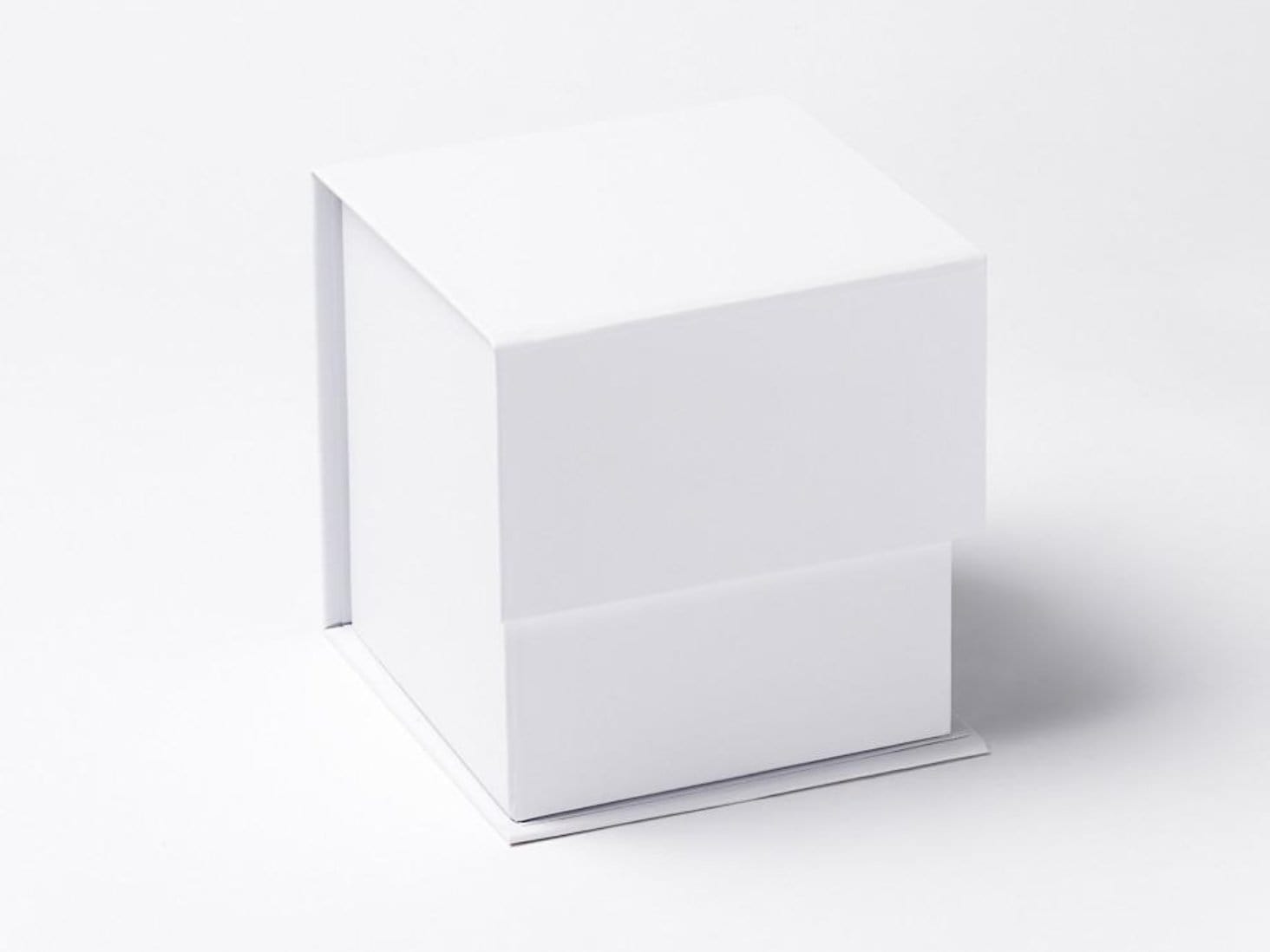 White Large 5" Cube Folding Gift Box for Candle Packaging