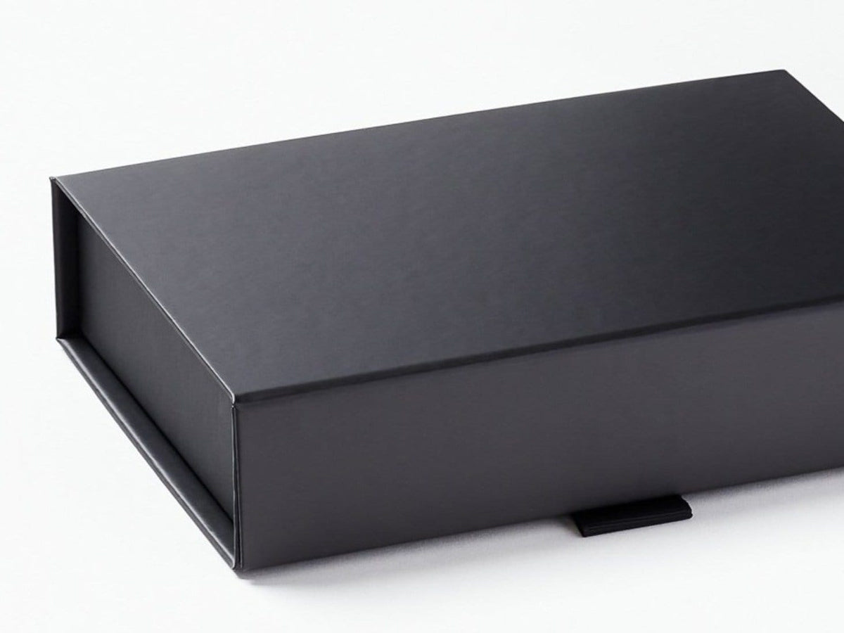 Black A6 Shallow Gift Box Front Flap Detail