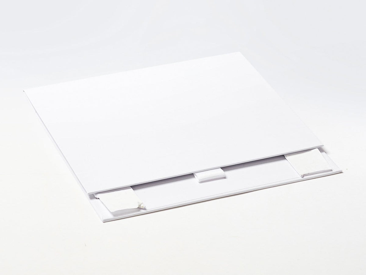 White A5 Shallow Gift Box Sample Supplied Flat with Ribbon Tab