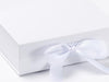 White Medium Folding Gift Box Ribbon Detail