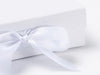 White Medium Folding Gift Box Fixed Ribbon Detail