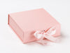 Pale Rose Pink Keepsake Hamper Gift Box with Gingham Ribbon from Foldabox