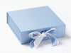 Pale Blue Gift Box Featured with White Ribbon Double Bow