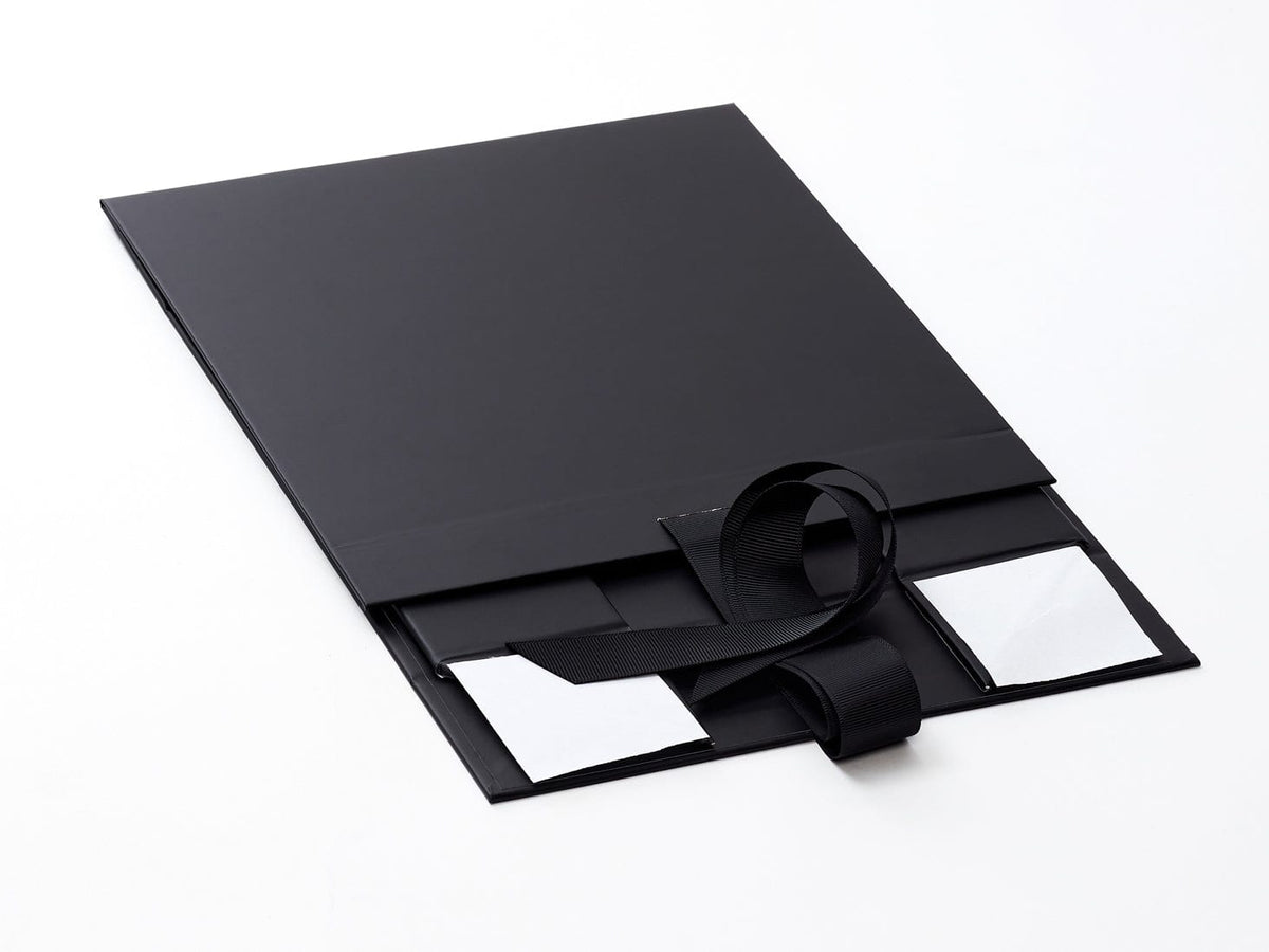 Black Medium Gift Boxes with fixed grosgrain ribbon